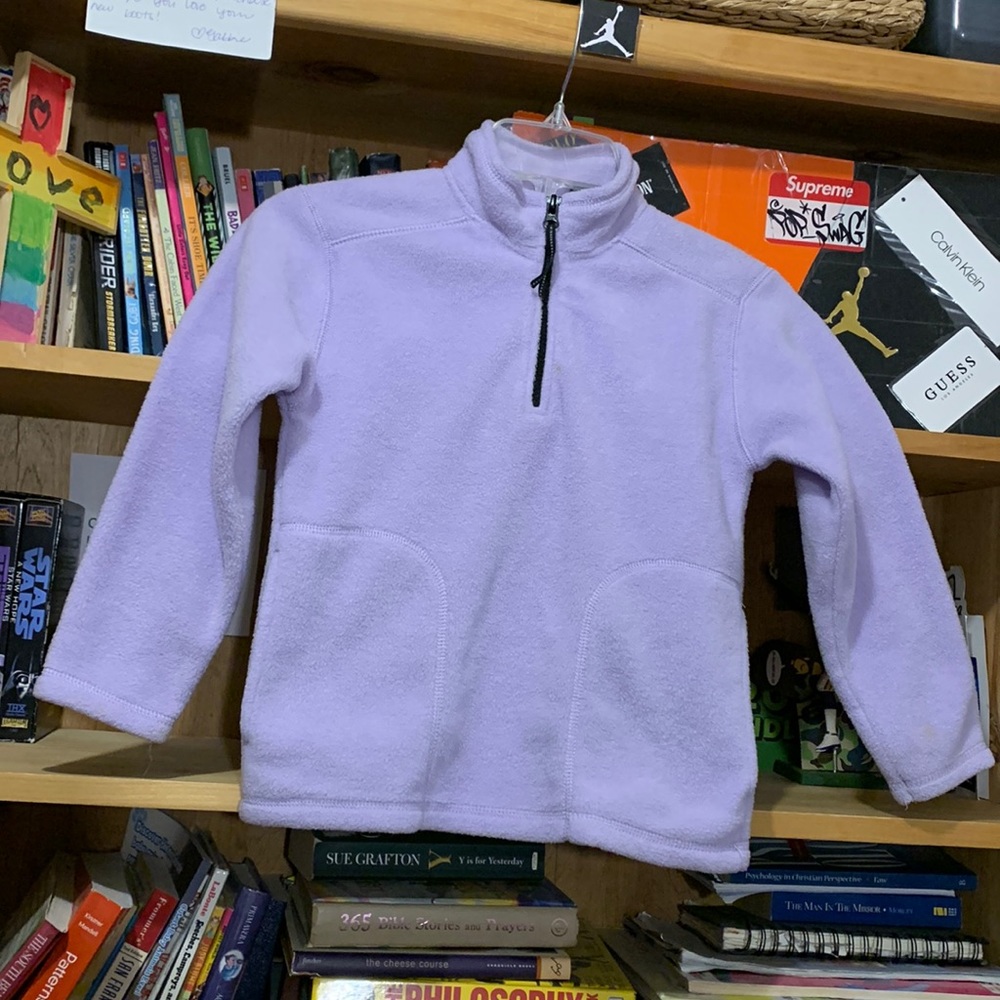 PROSPIRIT-youth lavender long sleeve 1/4 zip lightweight fleece jacket